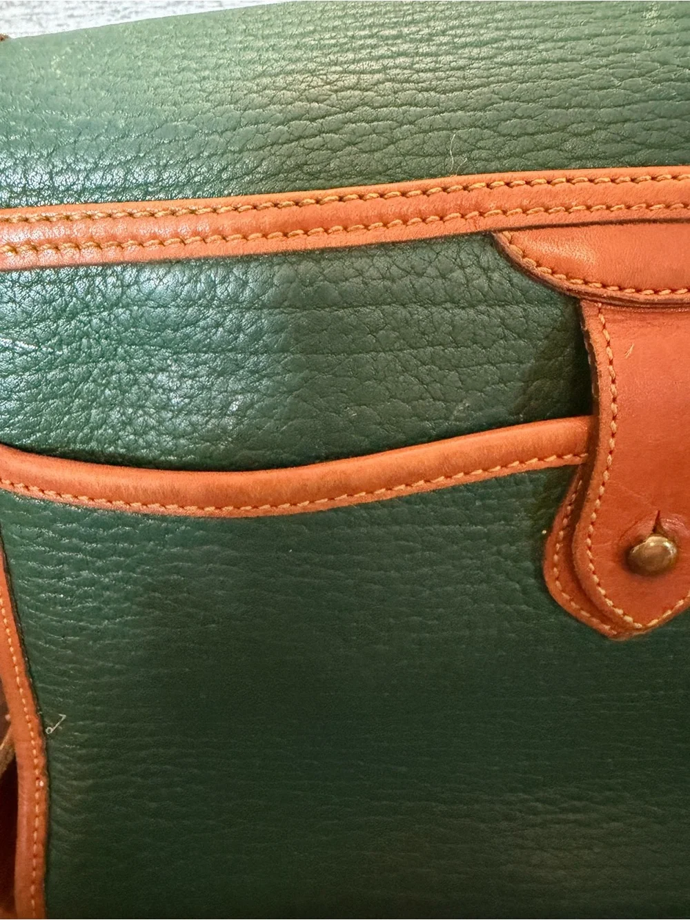 Vintage Dooney & Bourke Green All Weather Leather Essex Crossbody Purse